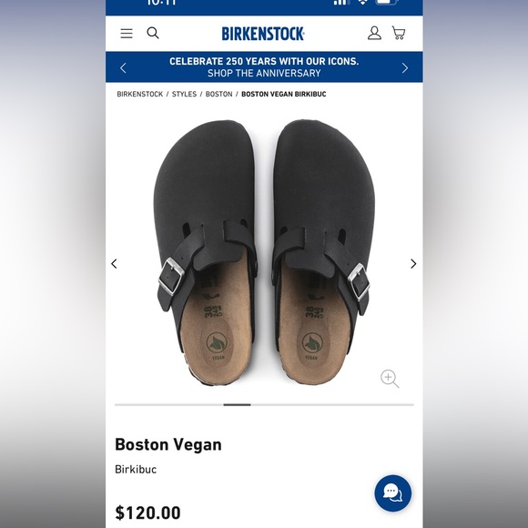 Birkenstock Boston Black VEGAN - Picture 1 of 9